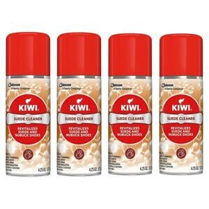 Kiwi Suede Cleaner 4.25oz Revitalizes Suede & Nubuck Shoes, Boots, & Gear 4 Pack